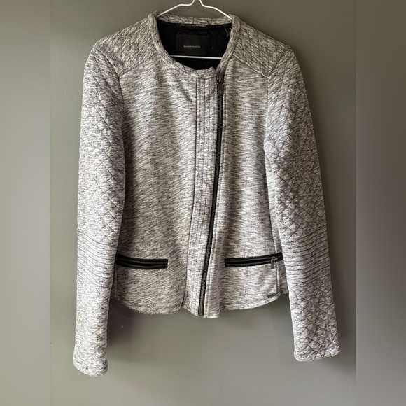 Maison Scotch Women’s Blazer 100% Cotton Jacket Sweater Gray Full Zip Size 2 - Picture 2 of 6